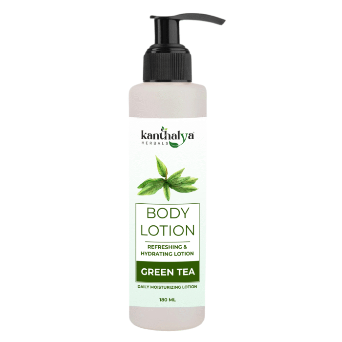 🌿 Kanthalya Herbals Green Tea Body Lotion – 180ml 🍃