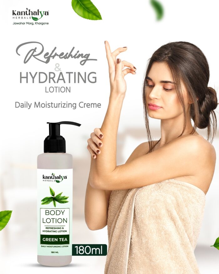 🌿 Kanthalya Herbals Green Tea Body Lotion – 180ml 🍃 - Image 2